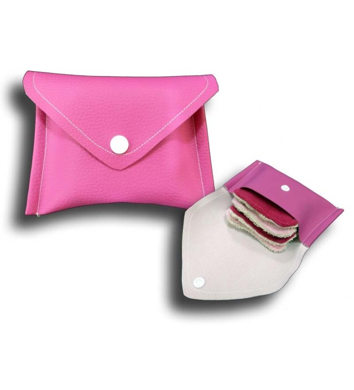 Cadeau fête des Mamans - Offrir un cadeau original - Pochette rose de 4  disques à démaquiller lavables